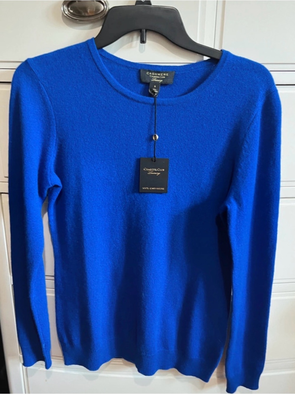 Charter Club Bright Blue Cashmere Crewneck Sweater